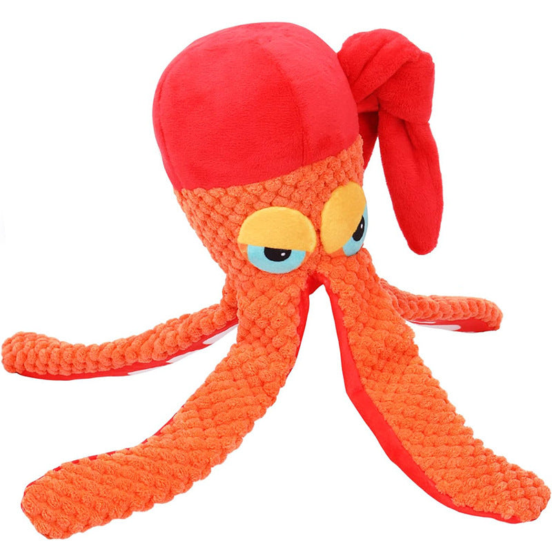 Squeaky Octopus Plush Dog Toy With Creased Paper And Built-In Squeaky - Durable Teeth Grinding Pet Chewing Toy Pet Toys