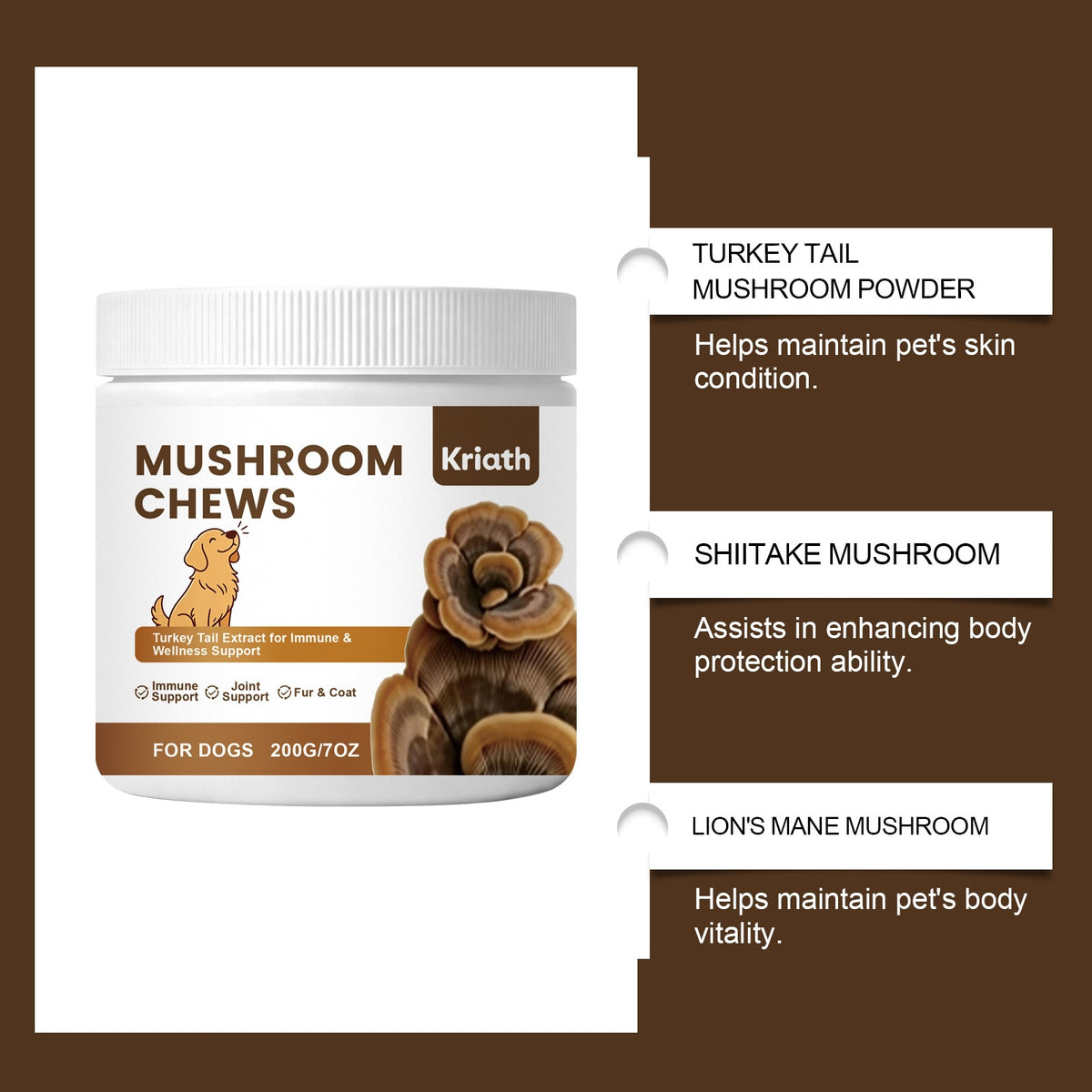 Mild Mushroom Chewable Tablets For Dogs