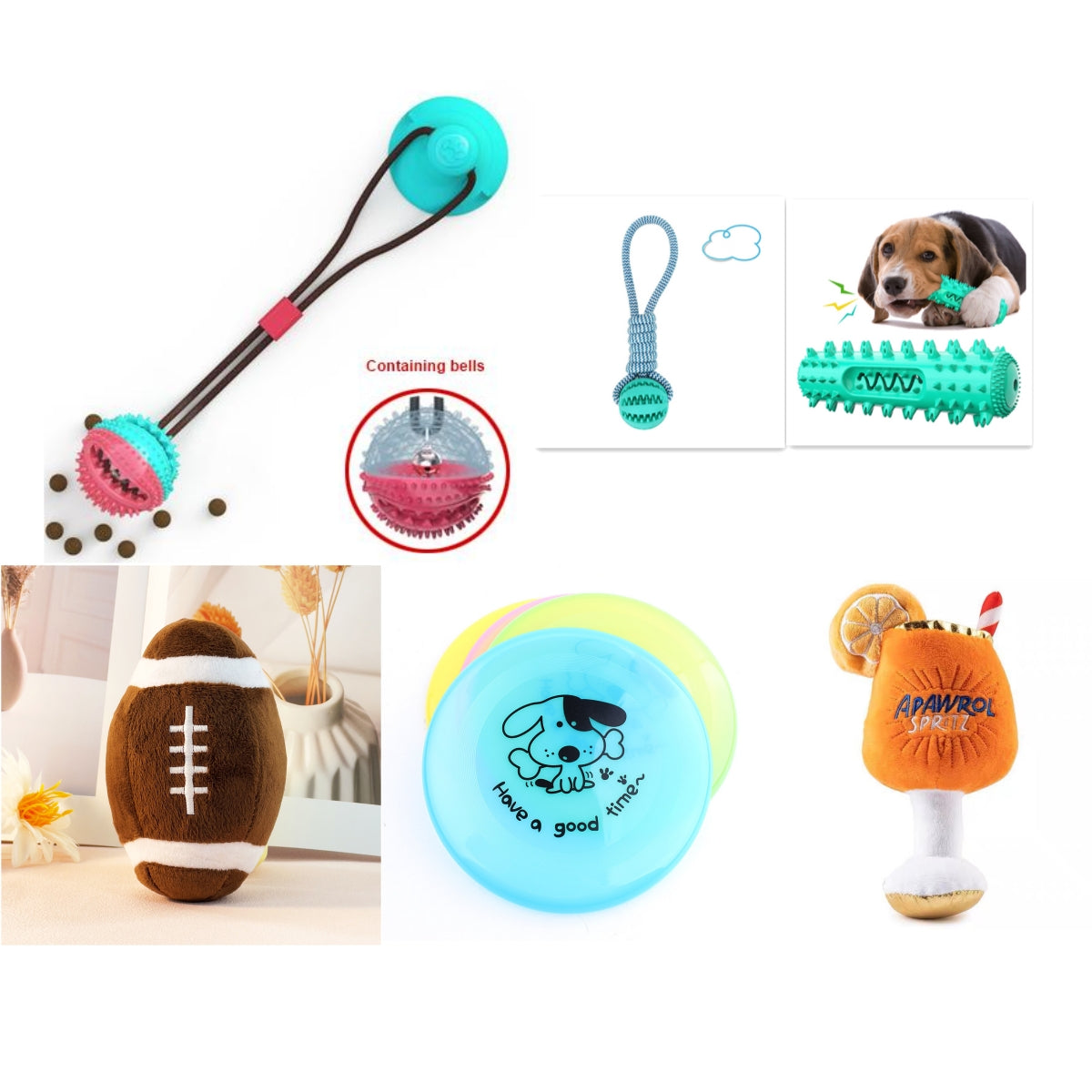 Chew Toy Set with Balls and Rope