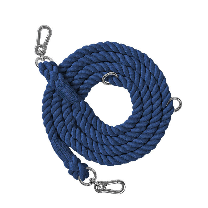 Woven Rainbow Running Dog Leash Multi-Functional Hand Holding Rope Double Head