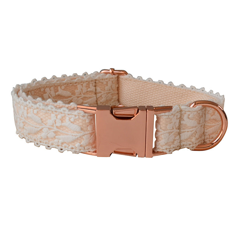 Leaf Lace Dog Collar With Bow