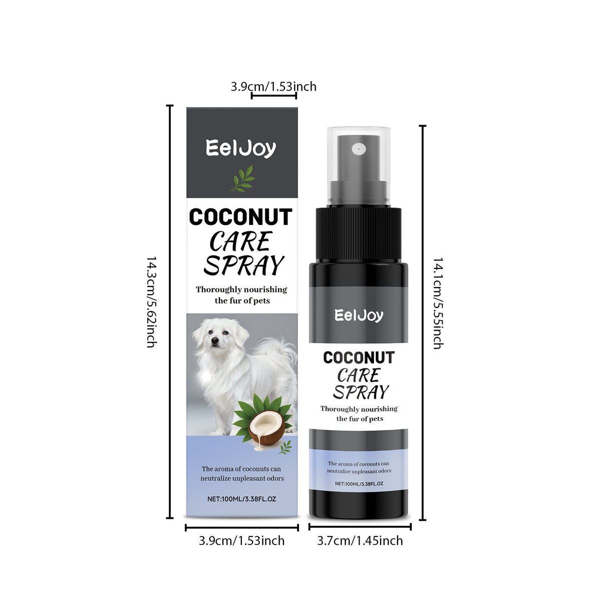 No-Rinse Grooming Spray For Dogs That Smooths Softens And Adds Shine To Their Coat
