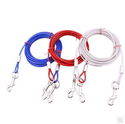 Hand Holding Rope Iron Chain Double-Headed One For Two Dog Leash