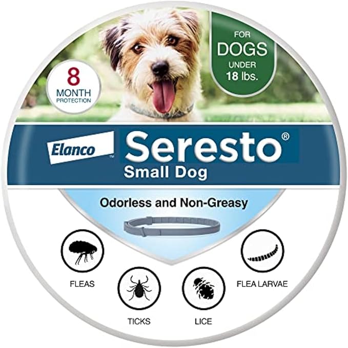 Seresto Small Dog Vet-Recommended Flea & Tick Treatment & Prevention Collar For Dogs Under 18 Lbs. | 2 Pack