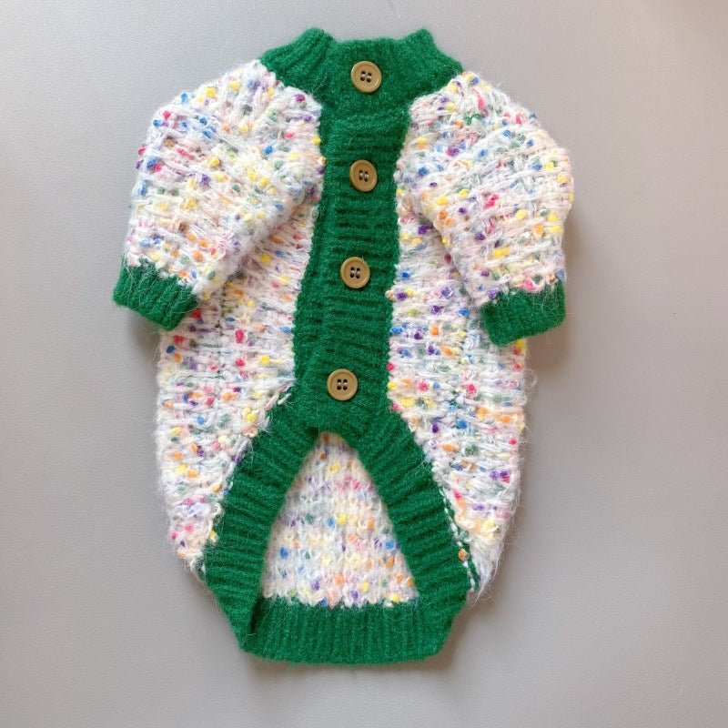 Color-Block Dog Cardigan Sweater