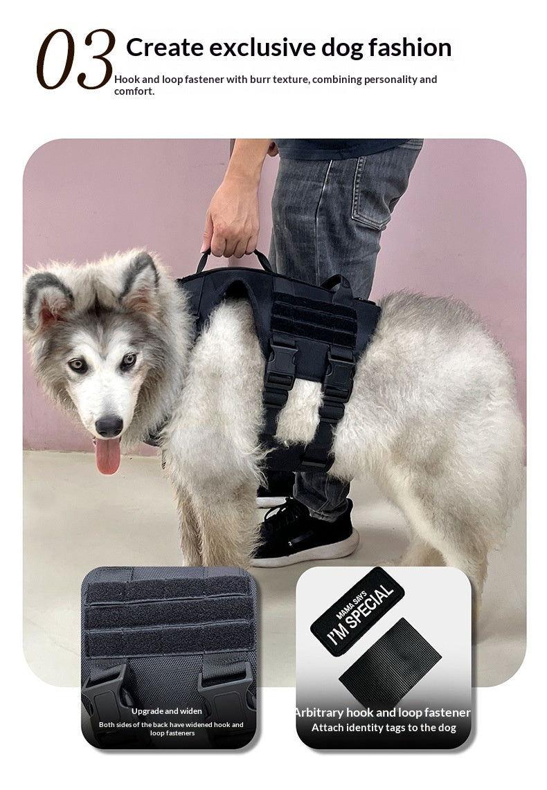 Dog Tactical Chest Harness With Multi-Function Leash