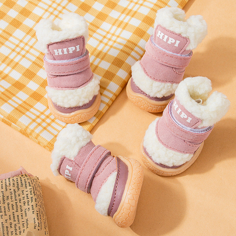 Autumn Winter Thickened Cotton Dog Shoes