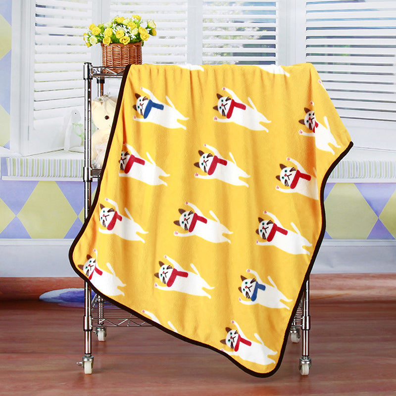 Printed Coral Fleece Dog Blanket