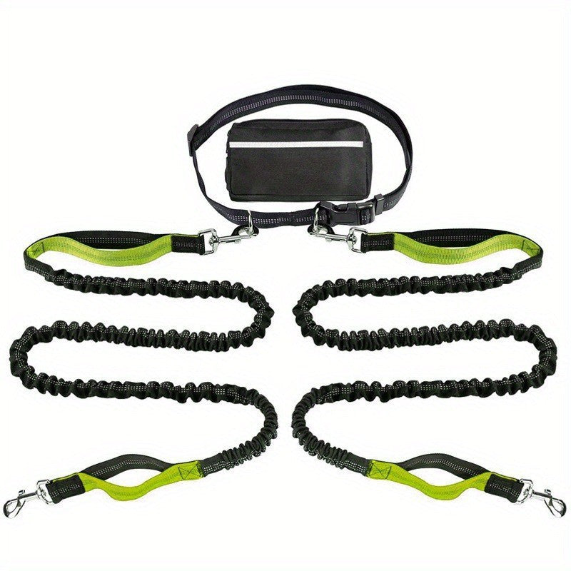 Reflective Dog Running Leash Set Night Running Waist Pack