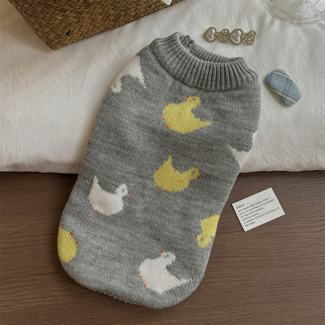 Gray Fair Isle Little Dog Sweater