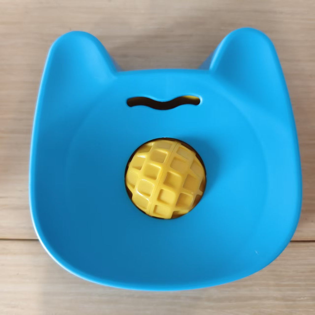 Liquid-Feeding Dog Anti-Slip Ball Bone-Shaped Slow-Feeding Pet Bowl