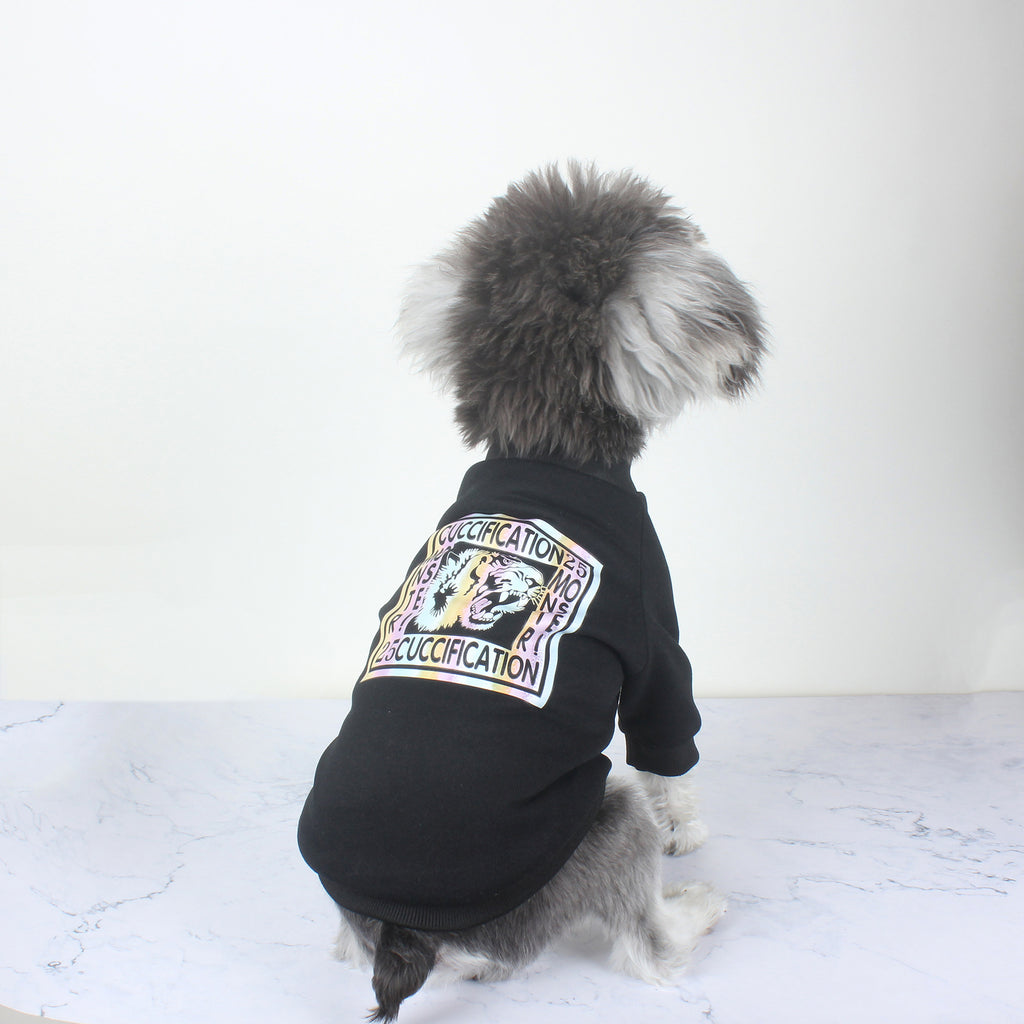 Pet Autumn And Winter Plus Velvet Tiger Head Sweater Fashion Casual Clothes