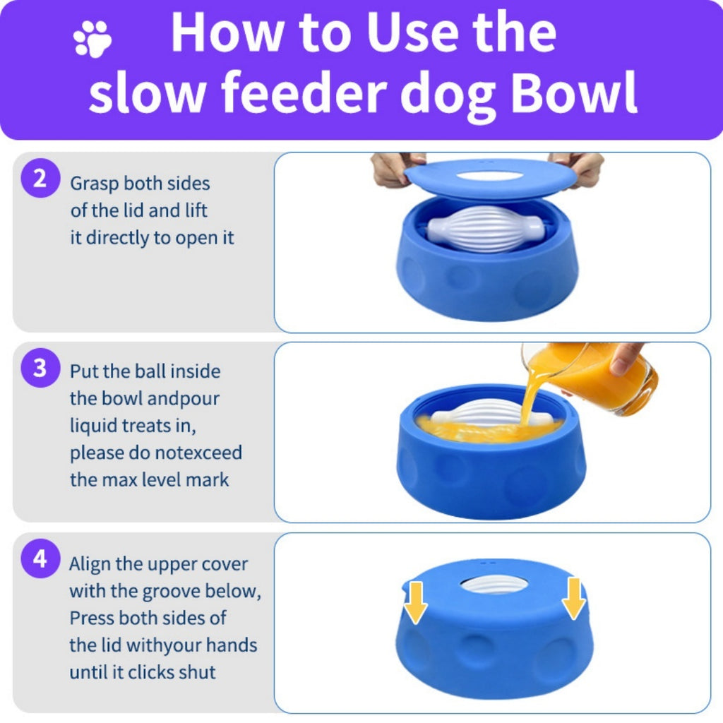Anti-Overflow Slow Feeder Licking Bowl
