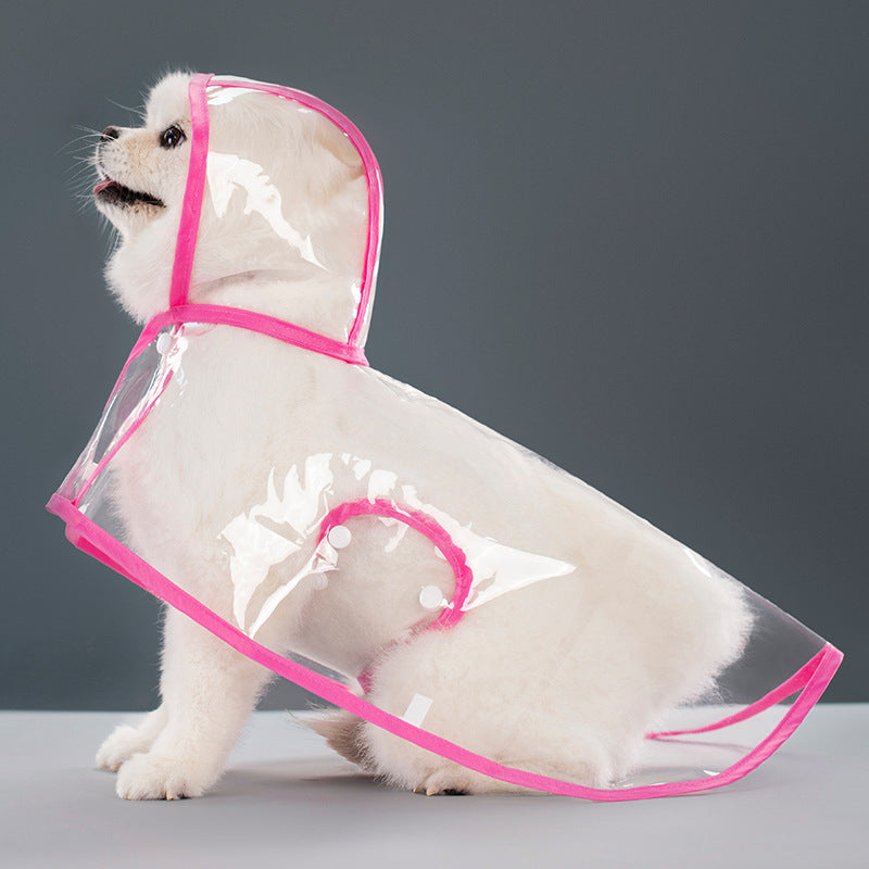 Transparent Plastic Dog Raincoat