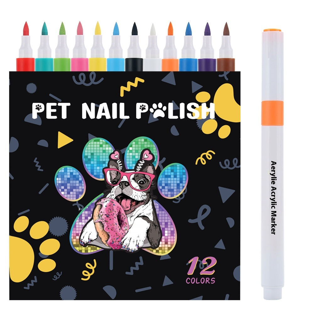 Twelve Color Dog Nail Pen Set