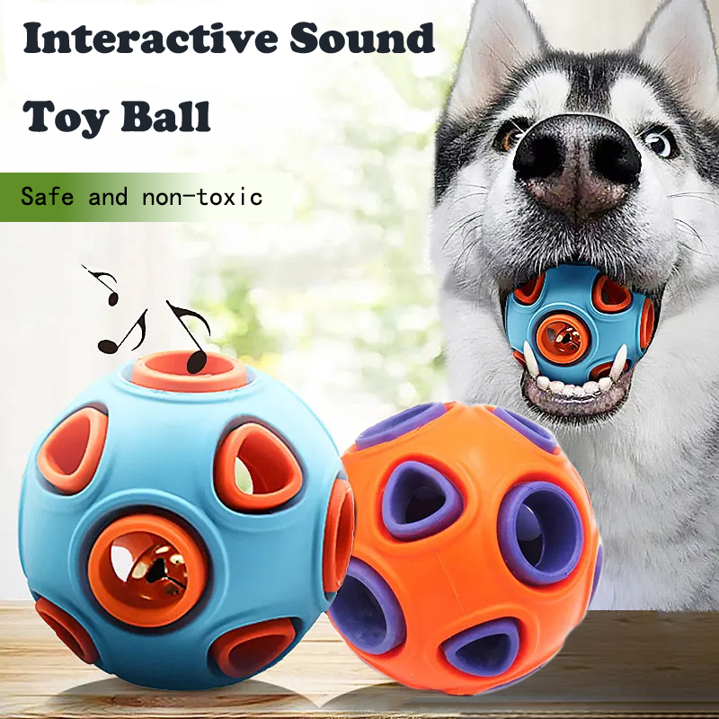 Rubber Dog Balls With Bell Sound, 2-Pack