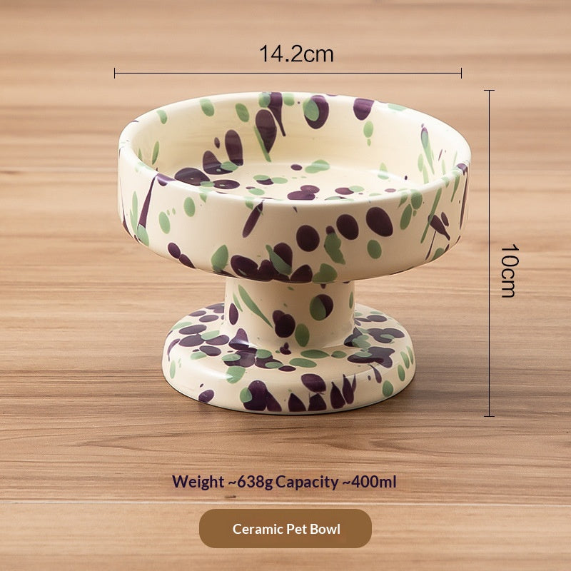 Ink-Splashed High Pet Bowl