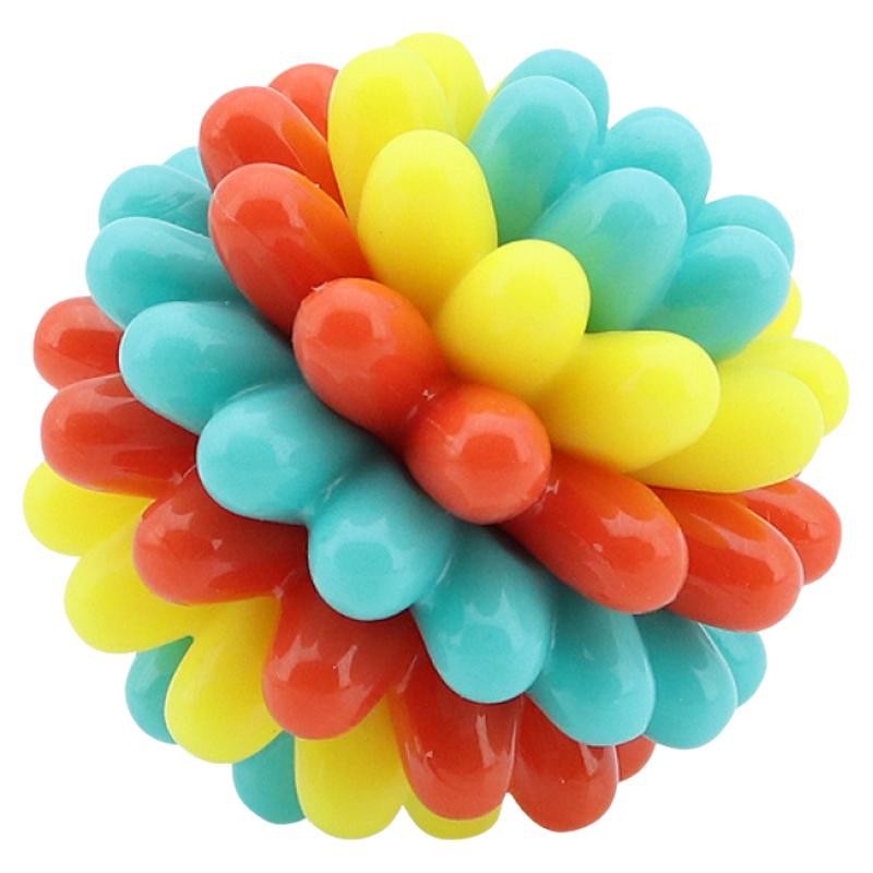 Pet Colorful Teething Toy Balls, Teething And Cleaning Teeth, Durable Rubber Elastic Dog Toys, Energy-Consuming Dog Toys