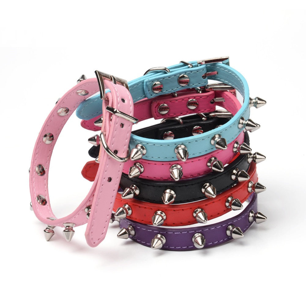 Popular Pet Collar Anti-Bite Rivet Small And Medium Leather Dog Leash
