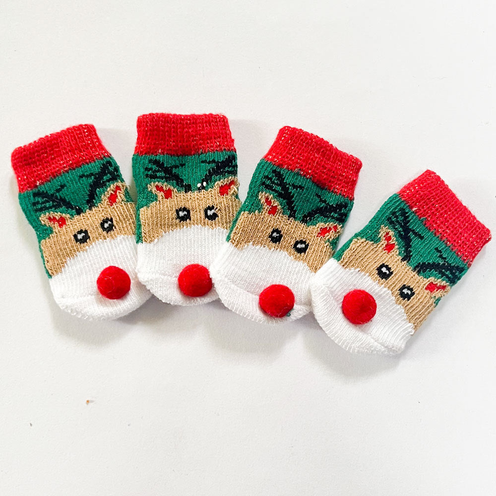 Christmas Dog Socks Santa Claus Elk