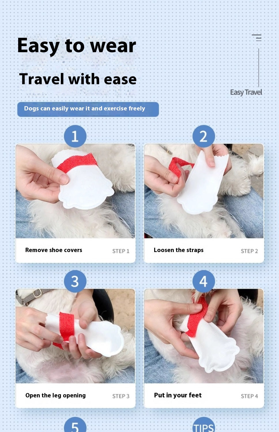 Water And Dirt Resistant Slip-On Puppy Shoe Covers