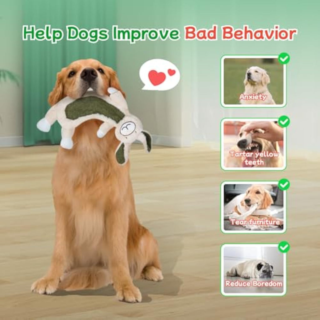 No Stuffing Crinkle Dog Toys, Unbreakable Plush Squeaky Dog Toys For Heavy Chewers Interactive Dog Toys For Large Medium Small Dogs, Unstuff