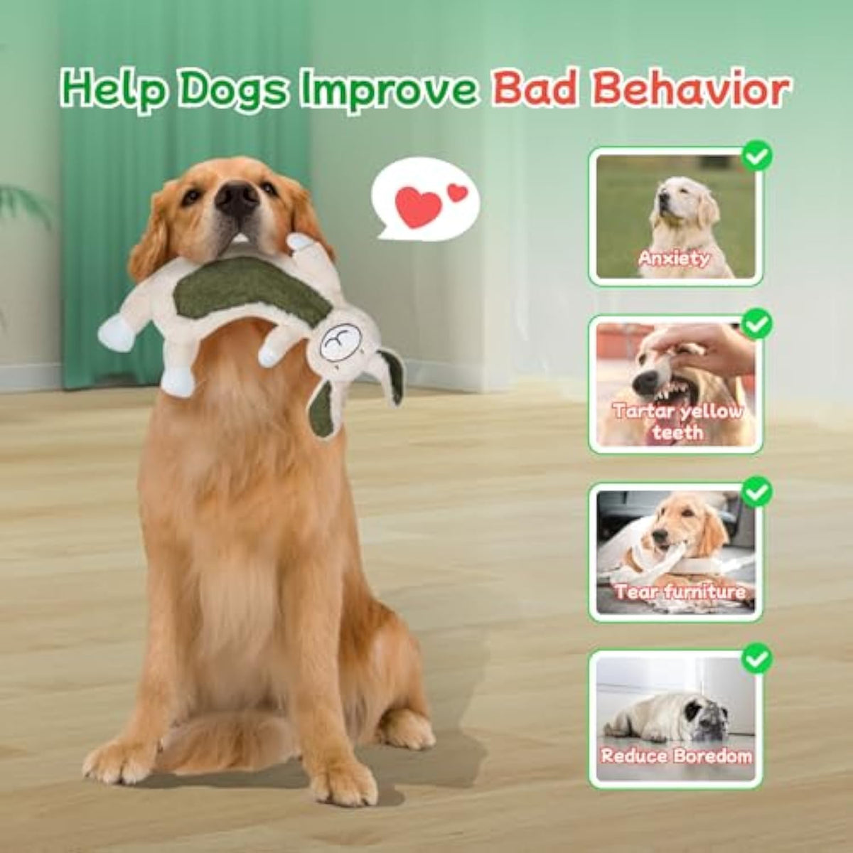 No Stuffing Crinkle Dog Toys, Unbreakable Plush Squeaky Dog Toys For Heavy Chewers Interactive Dog Toys For Large Medium Small Dogs, Unstuff