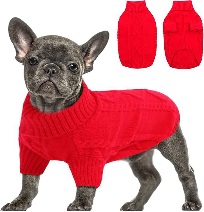 Solid-Color Knitted Pet Sweater