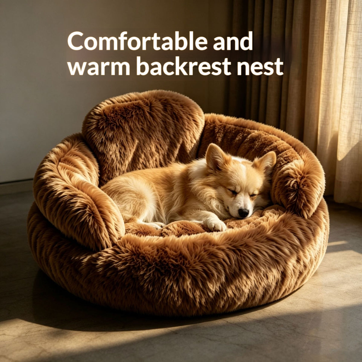 Plush Round Pet Bed And Winter Mat