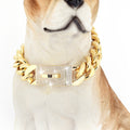19Mm Thick Medium-To-Large Dog Collar Gold Color