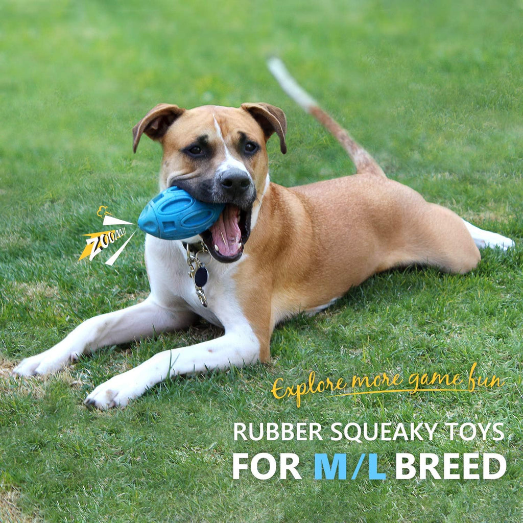 Squeaky Dog Toys For Aggressive Chewers Rubber Puppy Chew Ball With Squeaker, Almost Indestructible And Durable Pet Toy For Medium And Large