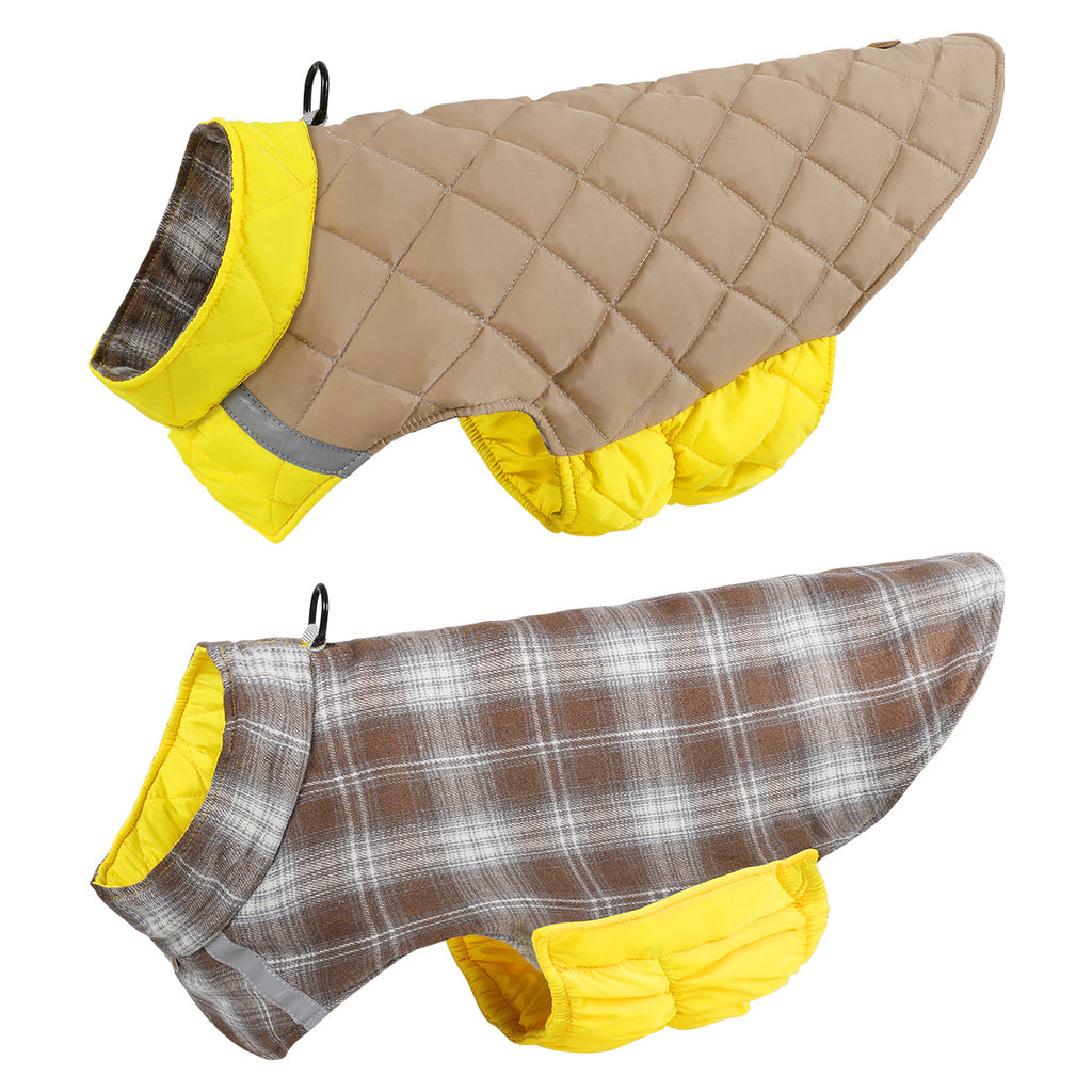 Reflective Plaid Double-Sided Dog Vest