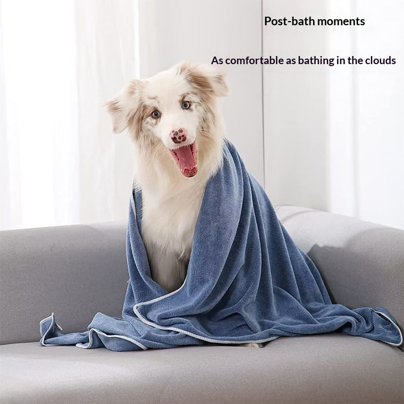 Coral Fleece Bathing Towel for Pet Cleaning