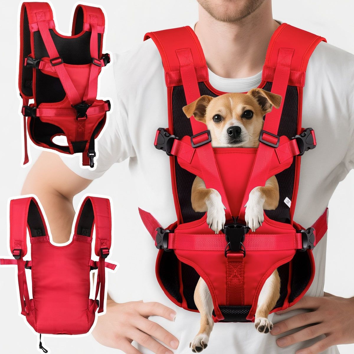 Enclosed Wrap-Around Pet Backpack for Small Dogs