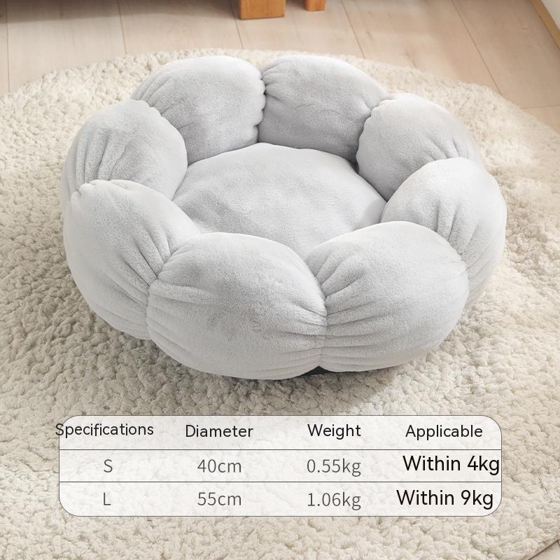 Plush Round Nest Flower Shape Doghouse