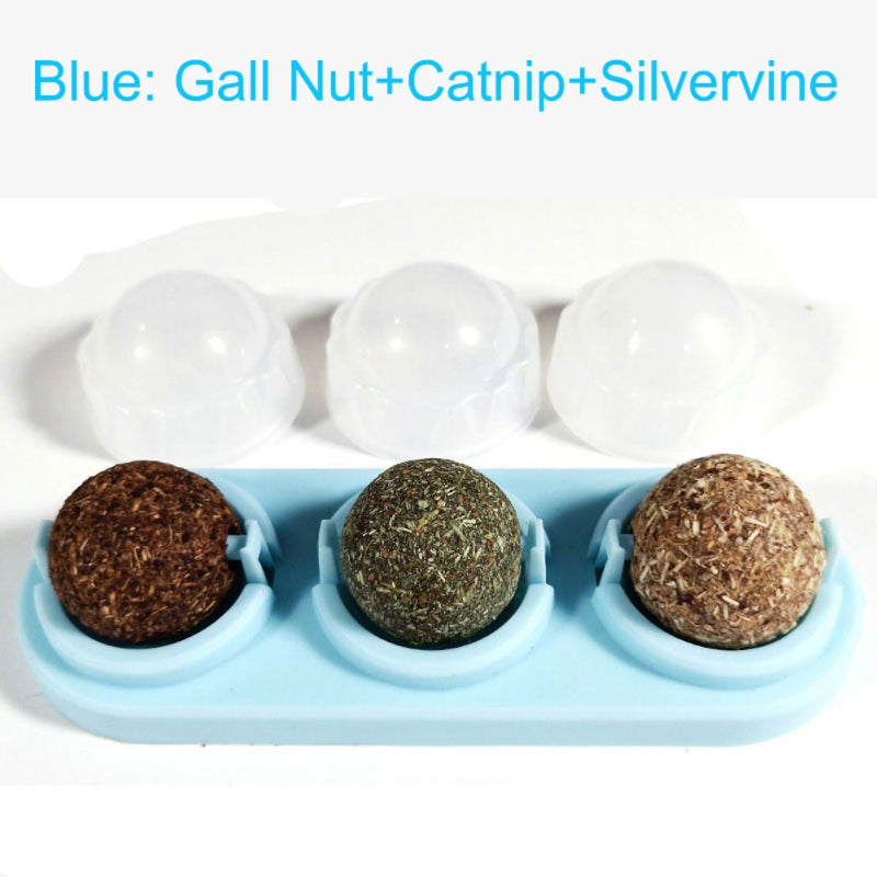 3-Piece Self-Adhesive Catnip Lick Ball