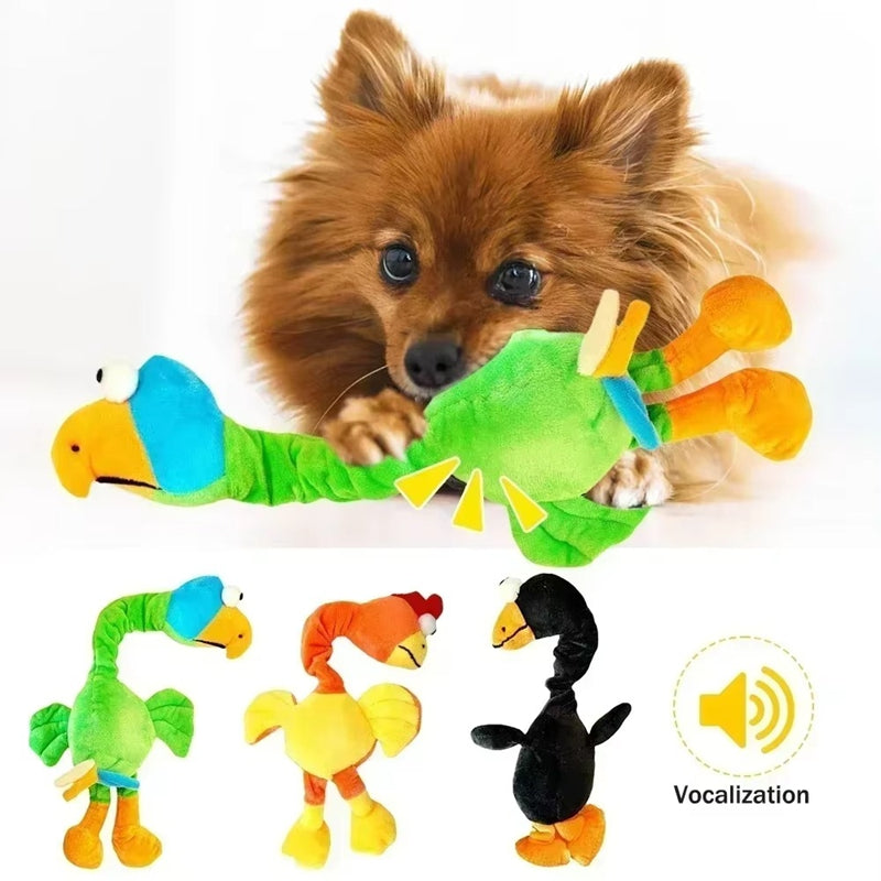 Interactive Squeaky Chicken Dog Chew Toy