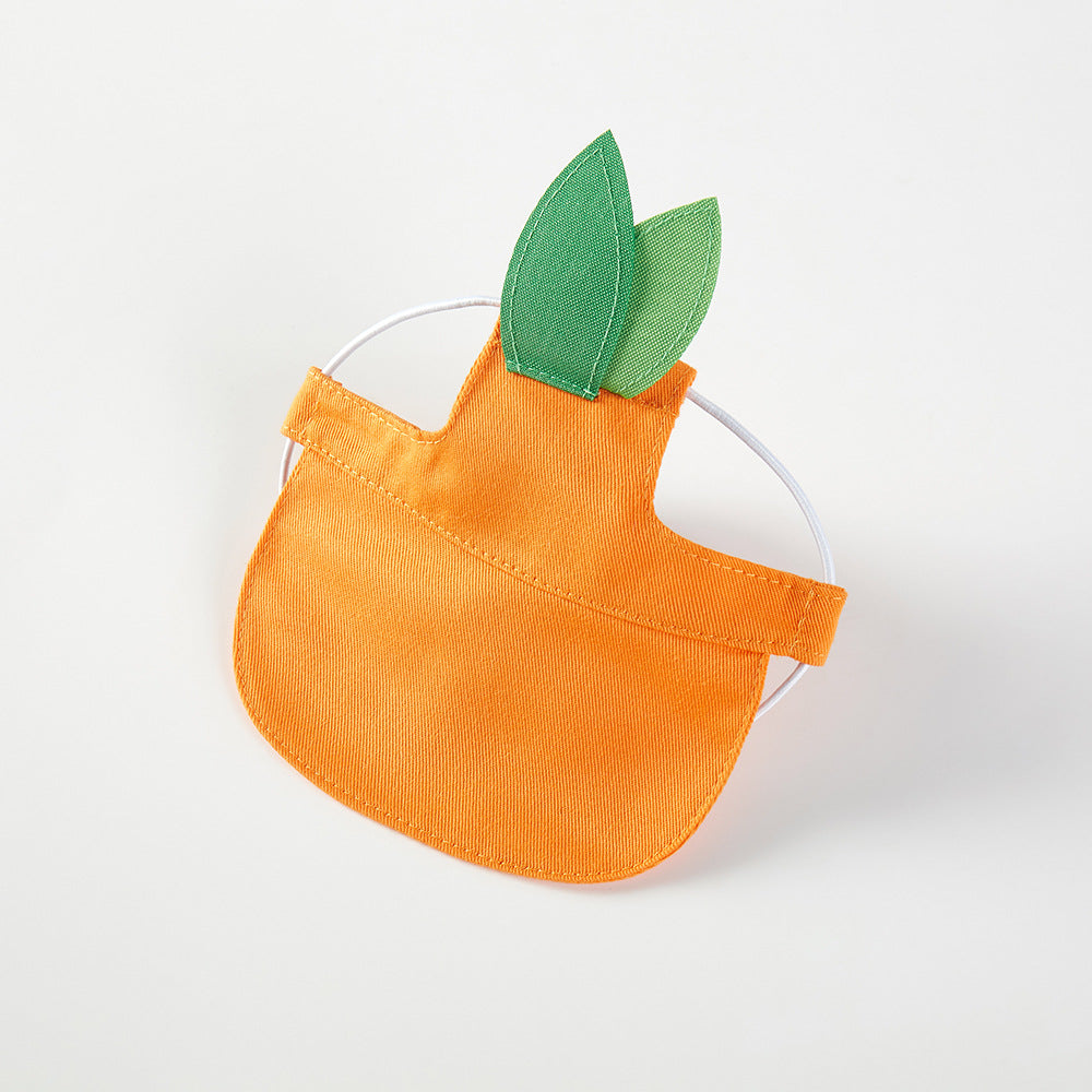Pet Sunshade And Sunscreen Strap Orange Shape Hat