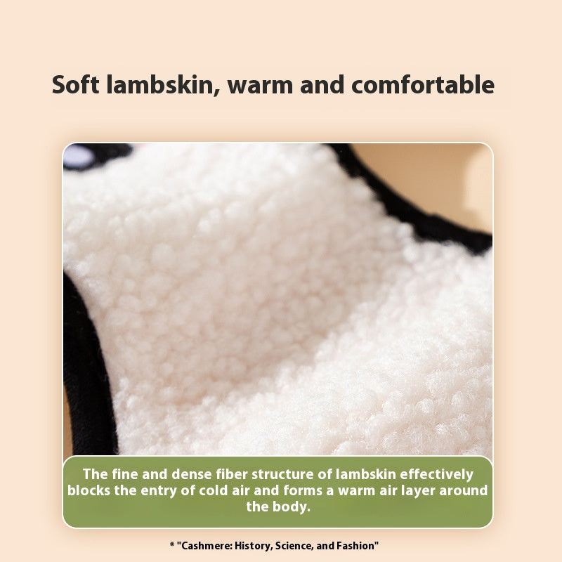 Animal-Shaped Lambswool Dog Hand Holding Rope
