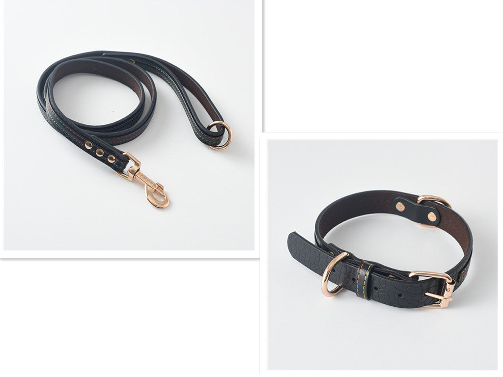 Simple PU Dog Leash And Collar
