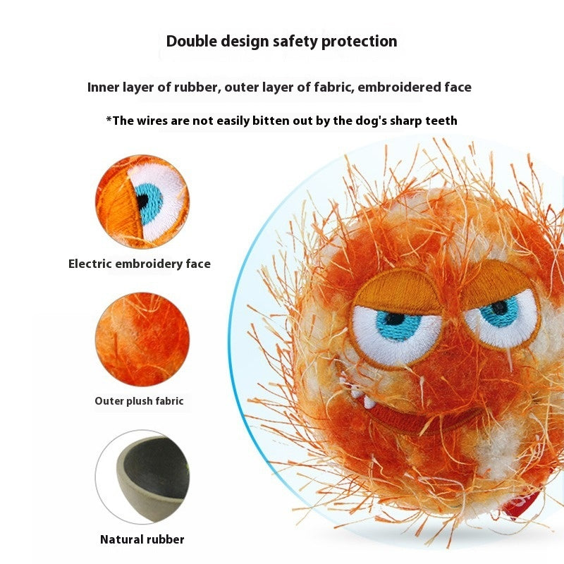 Plush Squeaky Molar Dog Toy Ball