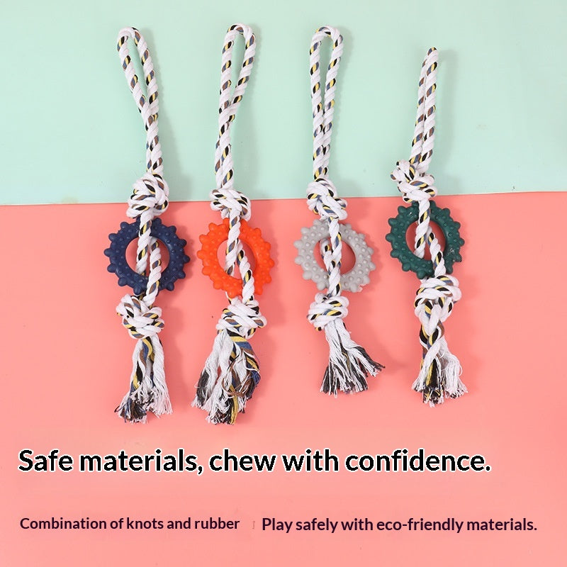 Pet R Toy Cotton Dog Teething Durable Chewable Knot Rope