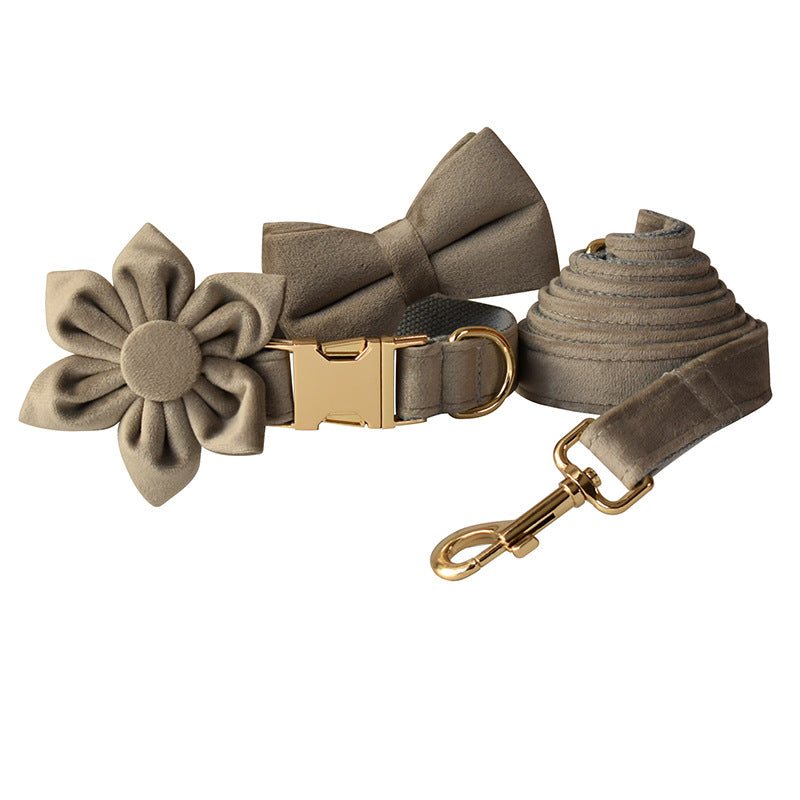 Pet Dog Flannel Gold Buckle Chest Strap