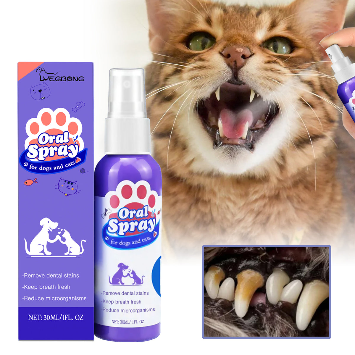 Stain Removal and Breath Freshening Pet Spray