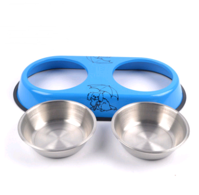 Stainless Steel Double Non-Slip Dog Bowl