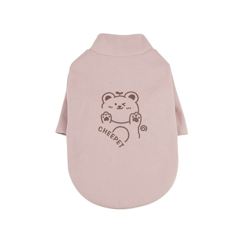 Printed Bear Sweater Shedding To Keep Warm