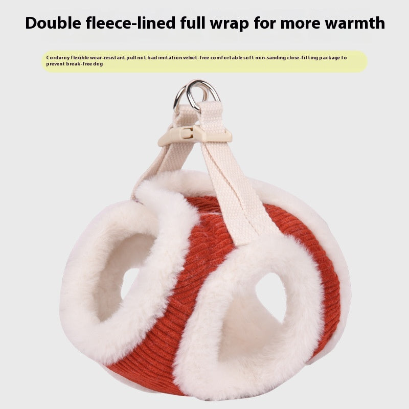 Plush Pet Harness Vest-Style Adjustable Medium And Small