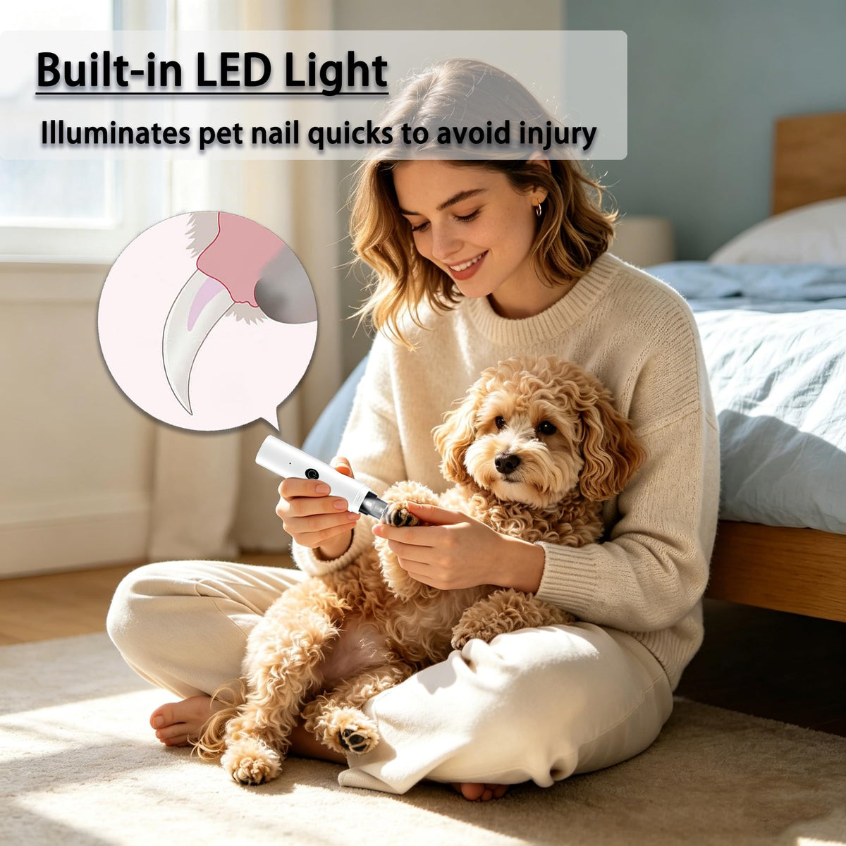 2-Speed Dog Nail Grinder With LED Lights