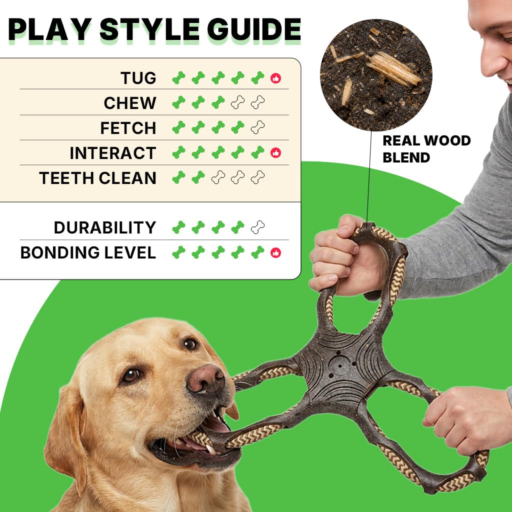 3 Way Doy Toys, Dog Tug Toy For Multiple Dogs, Dog Chew Toys, Black Durable Dog Tug Toy For Multiple Dogs, 3 Way Tug Of War Dog Toy, Dog Che