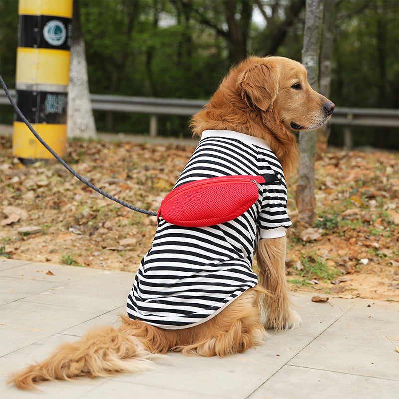Medium-Sized Dog Large Dog Autumn And Autumn Striped Thin Vest